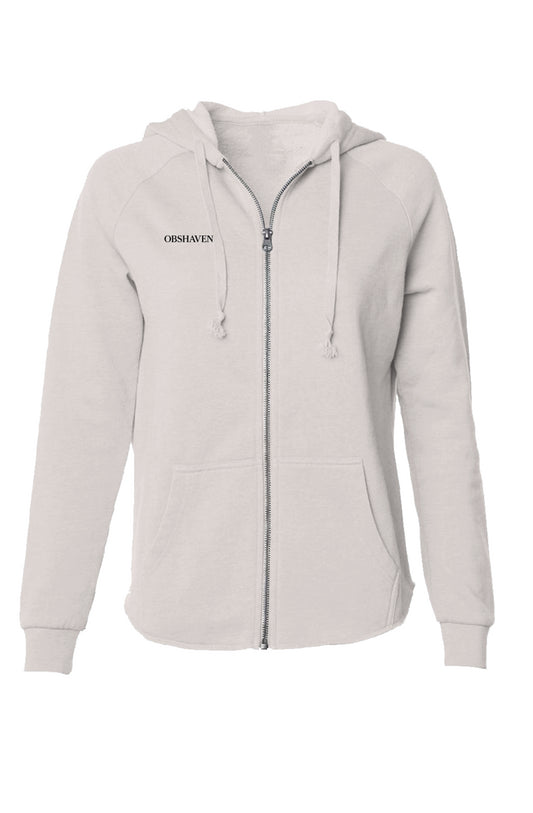 Womens Lightweight Wash Zip Hoodie