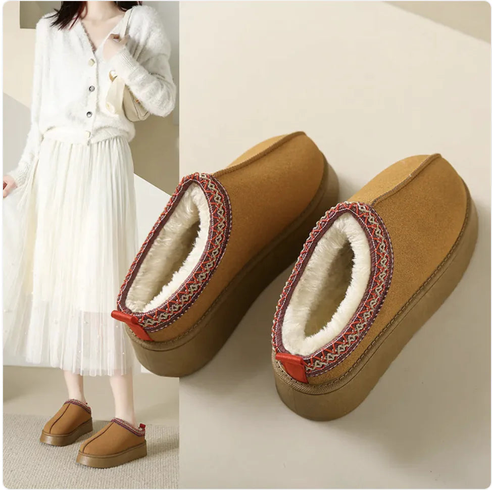 Warm Fleece Closed Slippers