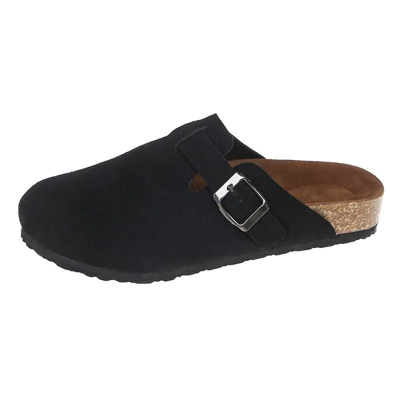 Casual Suede Leather Toe Slippers