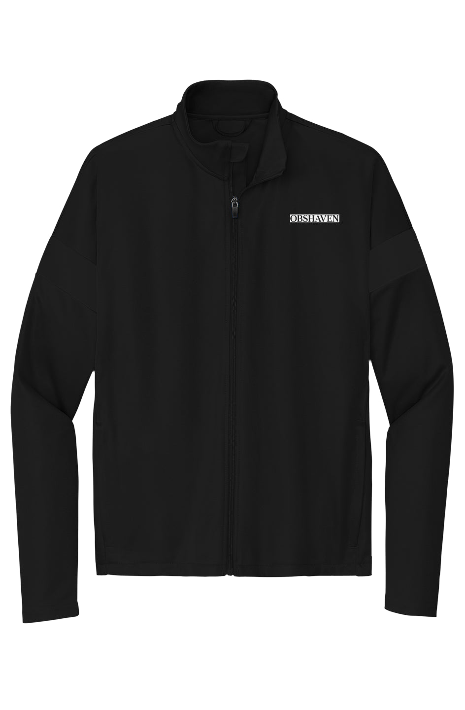 Mens Black Travel Full-Zip Jacket