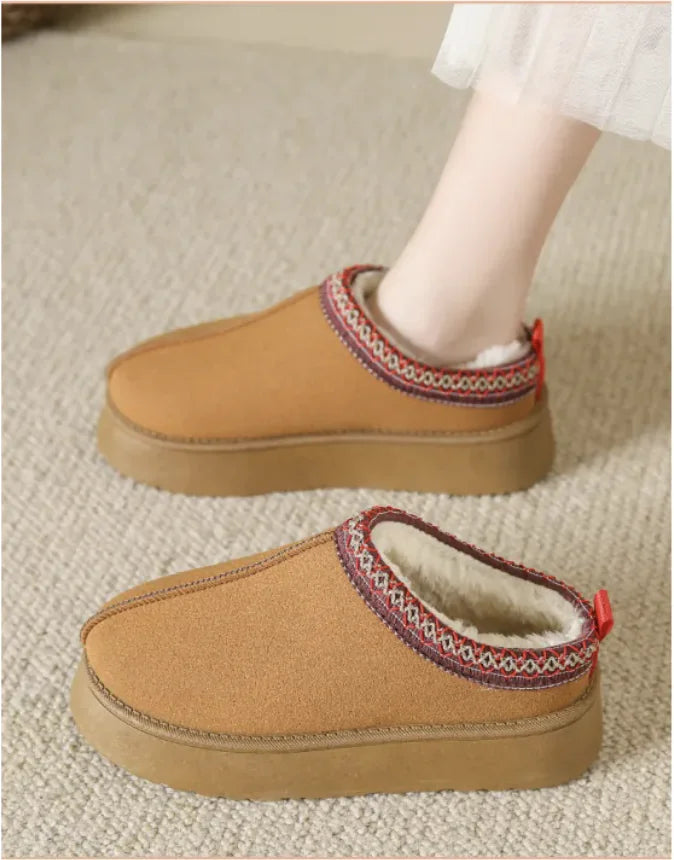 Warm Fleece Closed Slippers
