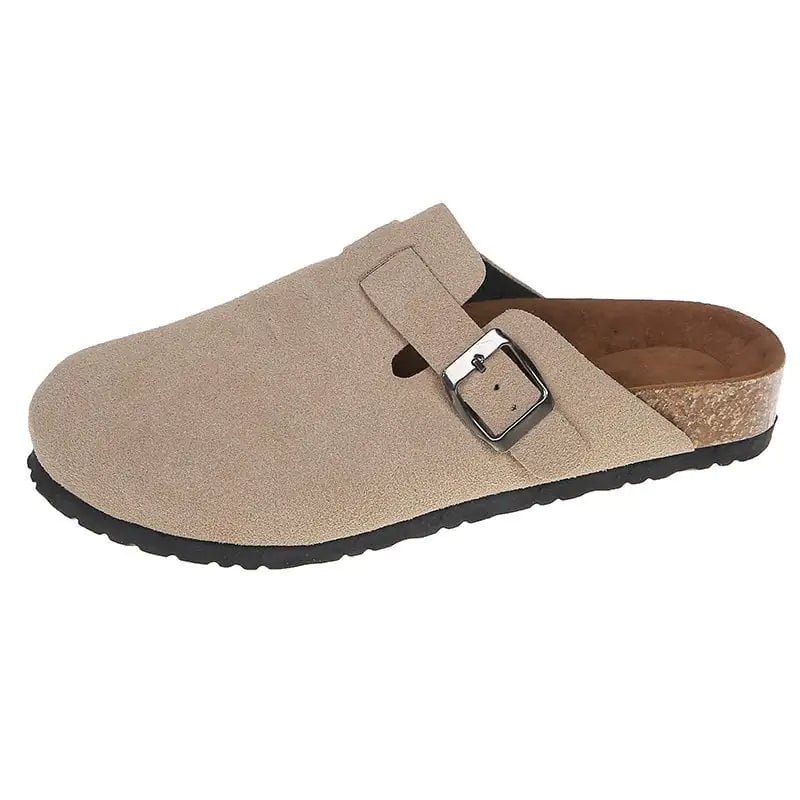 Casual Suede Leather Toe Slippers