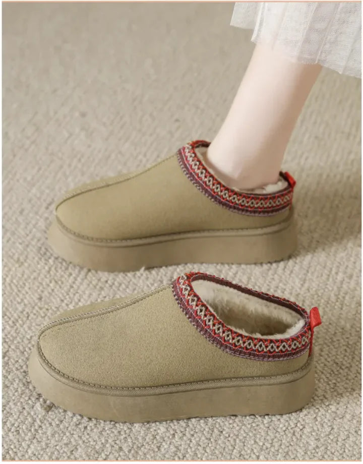 Warm Fleece Closed Slippers