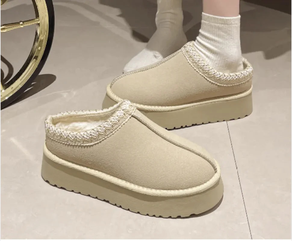 Warm Fleece Closed Slippers