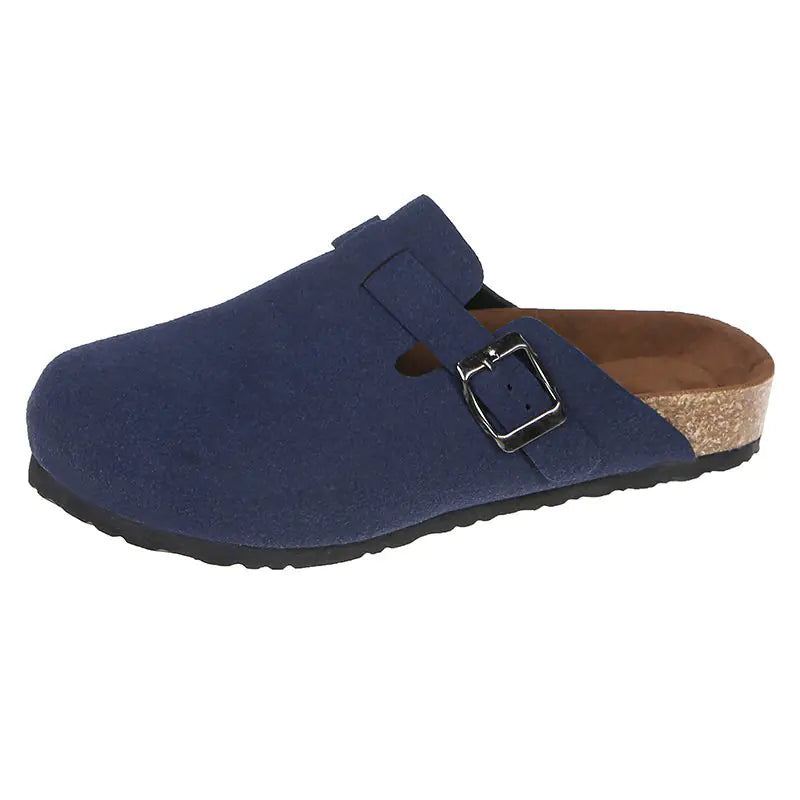 Casual Suede Leather Toe Slippers
