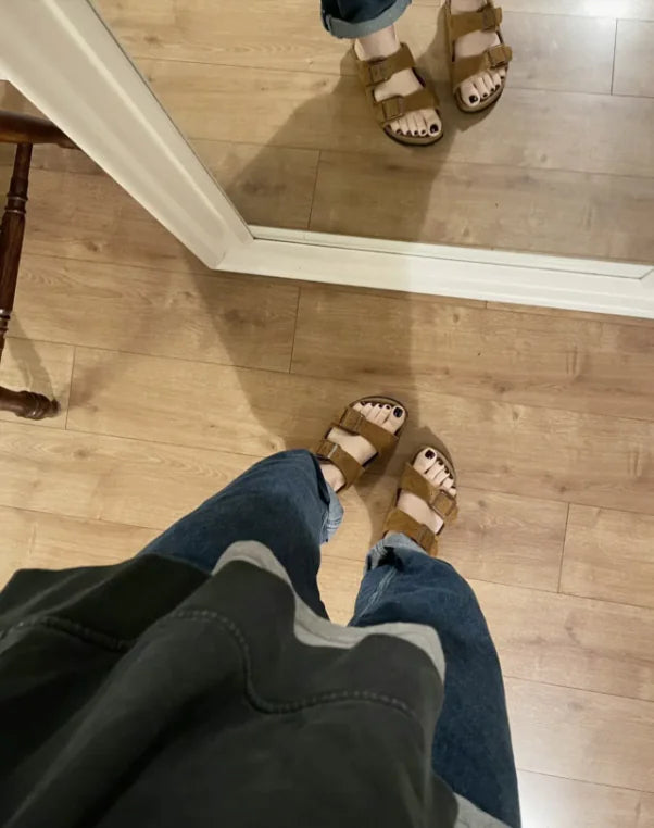 Vintage Cork Leather Sandals (Unisex)